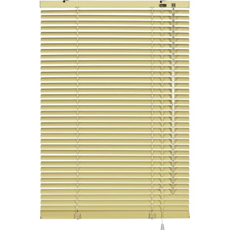 GARDINIA Veneziana in alluminio, Visibilità, Protezione dalla luce e ai raggi solari, Fissaggio al muro e al plafone, Kit di montaggio incluso, Beige, 40 x 175 cm (LxA) (1/4)