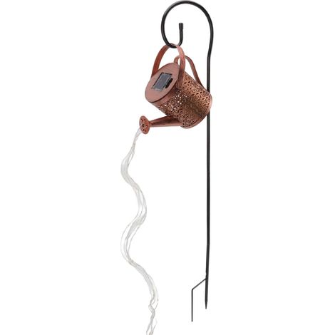 Lampe solaire étanche creuse en forme d'arrosoir avec support pour la décoration extérieure de villa et de jardin. (1/5)