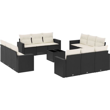 Maison Exclusive - Set de sofás de jardín y cojines 13 pzas ratán (1/5)