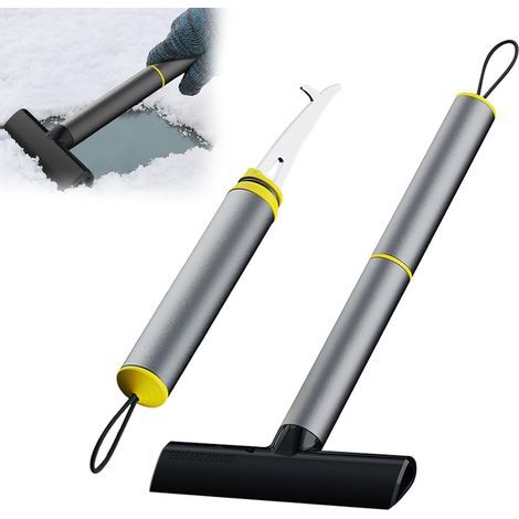 Grattoir à Glace de Voiture,Grattoir Pare BriseVoiture,2 en 1 Grattoir à Glace pour Vitres Voiture,avec Crochet Nettoyage Pneus,pour Fenêtre, Verre (1/5)