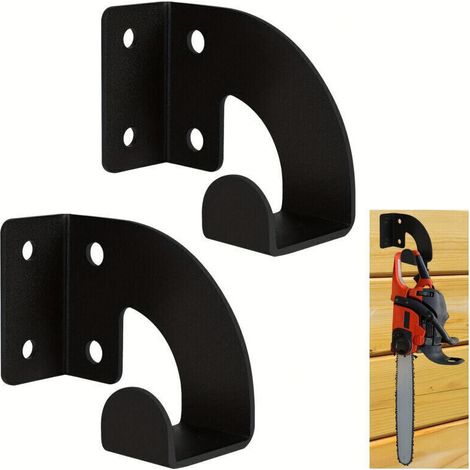 Lot de 2 Porte-Tronçonneuse - Support Mural Pour Tronçonneuse,Rangement Métallique Pour Outils D'Atelier Garage Et Jardin
