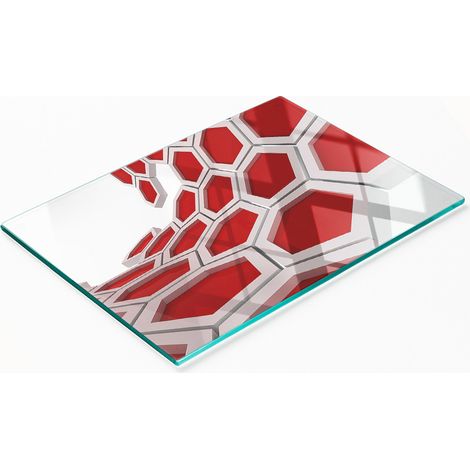 Vassoio decorativo in vetro con grafica 3D per servire snack, 80x52 cm (1/5)