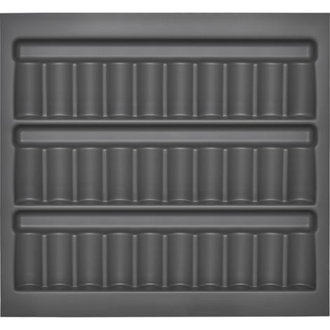 ORGA-BOX I Gewürzdoseneinsatz 513 x 473 x 28 mm oriongrau mit Antiruschbeschichtung Gewürzglaseinsatz für Tandembox Antaro / Intivo u. ModernBox im 60er Schrank Schubladeneinsatz