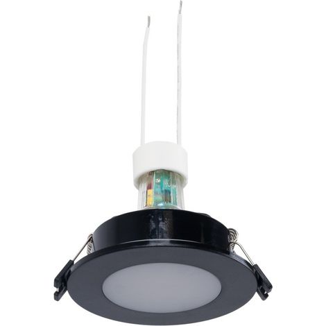 KIT Aro Empotrable Estanco Ø90mm + Bombilla GU10 5,4W + - Blanco Neutro - Negro