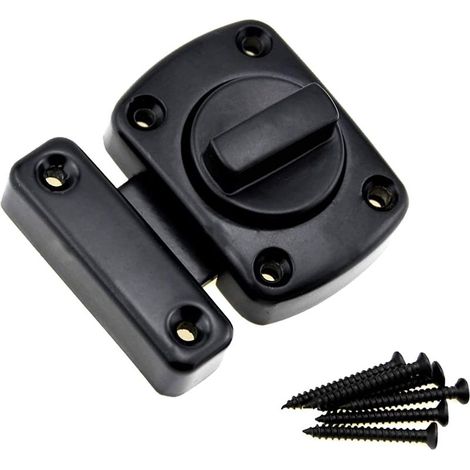 Verrou De Porte - Alliage De Zinc - Pour Portes Bois Fenêtres Armoires - 30 X 42 X 13 Mm - Noir - 1 Pièce (1/3)