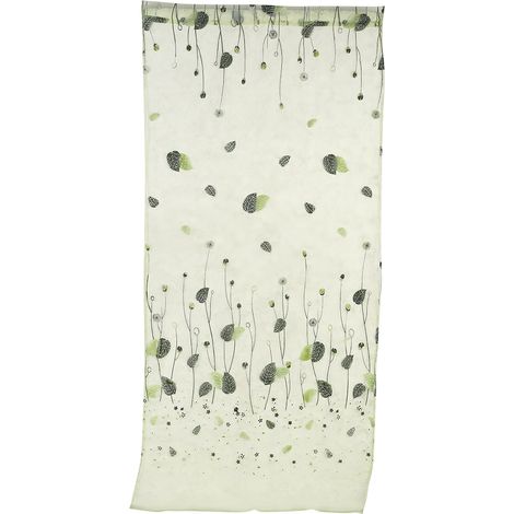 Rideau En Tulle Vert - Motif Feuilles - Polyester Durable - Pour Salon Chambre Salle De Bain - 1 Pièce (1/5)