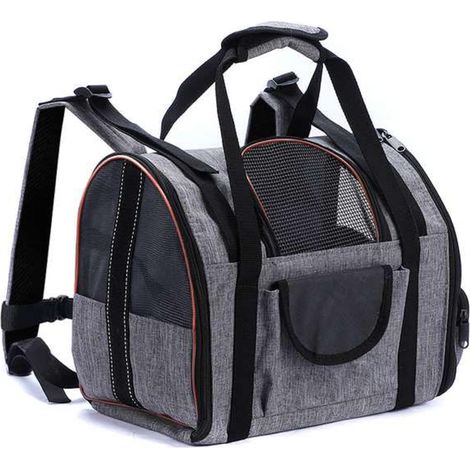Sac Transport Pour Chien Et Chat - Sac À Dos Pliable Avec Sangle Réglable - Aération Maillée - Capacité Maximale 5 Kg - Dimensions 35x23x28 Cm
