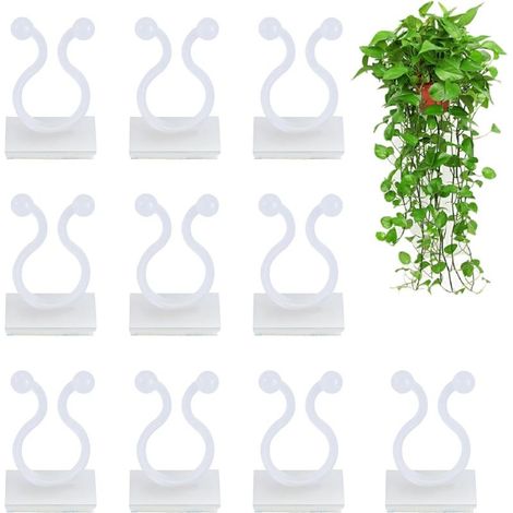 50 clips de soporte para plantas trepadoras, clips para plantas de pared, clips para enredaderas, clips para plantas trepadoras - Blanco (1/5)