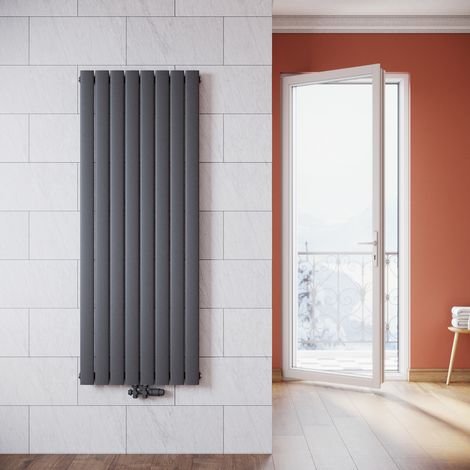 SONNI Design Flach heizkörper wohnzimmer Badheizkörper Vertikal Paneelheizkörper Einlagig Heizkoerper wohnzimmer mit Heizventil 1600 x 616mm Antrazit (1/5)