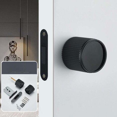 NALOOKAMIC Verrou de porte simple, avec trou de clé opposé pour différents types de portes de 35 à 50 mm Noir