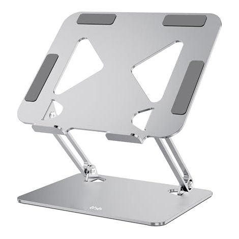 T'nB - Supporto regolabile per laptop de alluminio, comodo ed ergonomico per una posizione di lavoro ottimale de, antiscivolo per la massima stabilità -- alluminio grigio