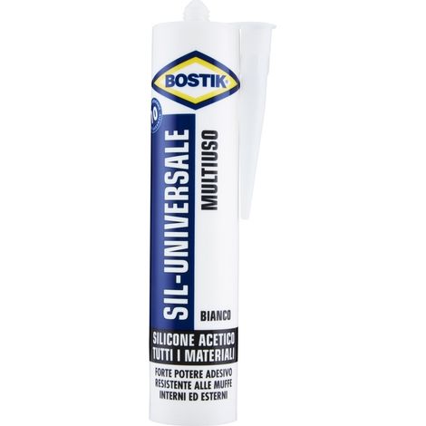 SILICONE ACETICO SIL UNIVERSALE BOSTIK BIANCO RAL 9010 ML 280 (1/5)