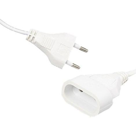 Estensione elettrica (2 P) M/F - 2 X 0,75mm² - 6a - Bianca - 5m - Erard