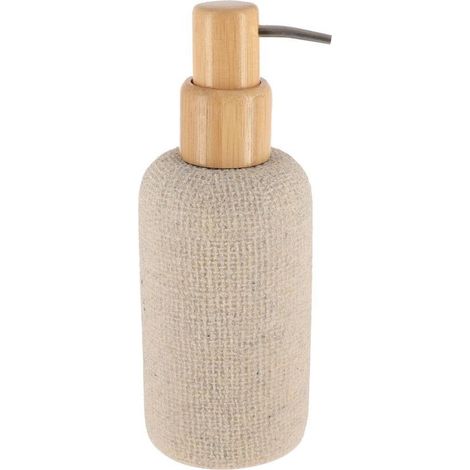 Distributeur à Savon ou Lotion en résine Beige aspect maille 340 ml -