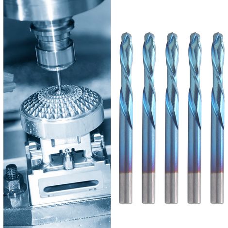 Doppelseitiger Komposit-Schaftfräser mit nano-blauer Beschichtung, CNC-Schaftfräser 3,1751545 mm. (1/5)