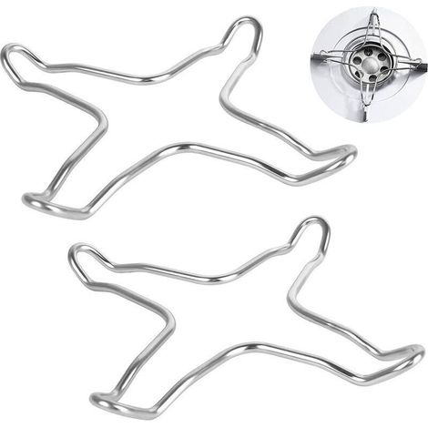 Lot de 2 réducteurs à gaz en acier inoxydable pour plaque de cuisson à gaz, plaque de cuisson, plaque de cuisson, plaque de cuisson, dessous de plat, support de wok, casserole à gaz (1/4)