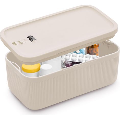 Boîte de rangement verrouillable - 1 unité - Plastique sans BPA - Serrure à code 3 chiffres - Pour téléphone et médicaments - 23,5 x 12,8 x 9,2 cm (1/5)