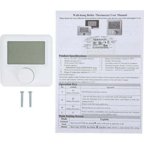 Contrôleur programmable de température de thermostat programmable de chauffage d'affichage à cristaux liquides de HYO6BW (1/5)