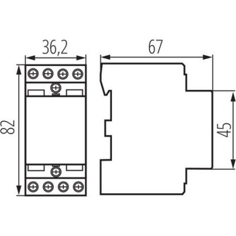 Contacteur Modulaire - 230 V AC - 20 A - IP20 - 2 Modules - Pour Tableau Électrique (1/2)