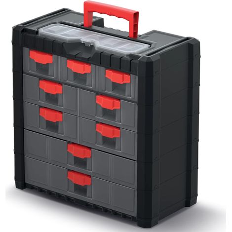 Étagère à tiroirs 39,2x40x20cm en plastique avec 9 tiroirs – Organisateur avec couvercle transparent – KMC501 – Kistenberg (1/7)
