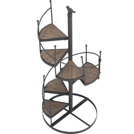 Étagère décorative pour plantes de style européen, support multifonctionnel en fer forgé, facile à installer pour balcon et salon. (1/5)