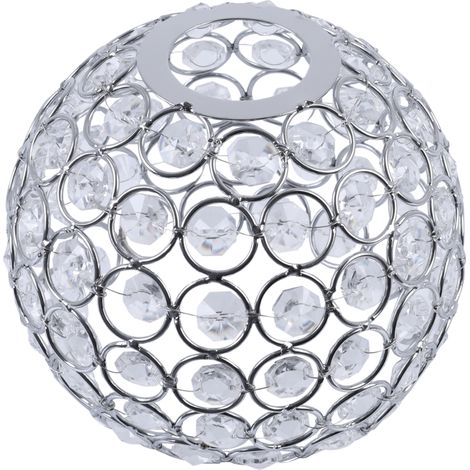 Abat-jour sphérique en cristal chromé 14 cm (1/4)