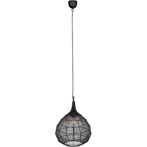 Suspension industrielle noire métal Ø42 E27 Trio Soraya (1/3)