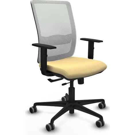 Silla de oficina piqueras y crespo Haches cuero sintético crema