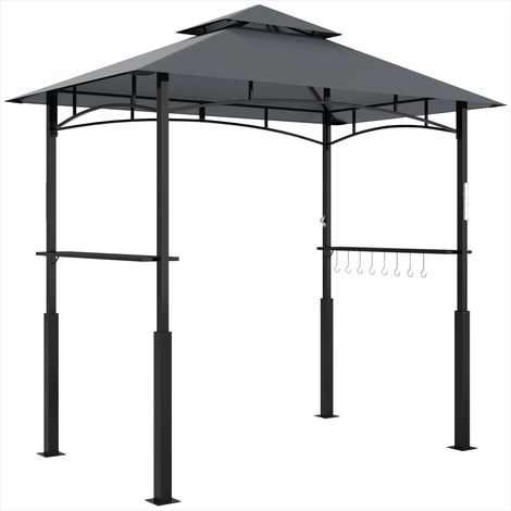 Tonnelle de jardin gris foncé 243 x 148 x 248 cm avec éclairage (1/5)