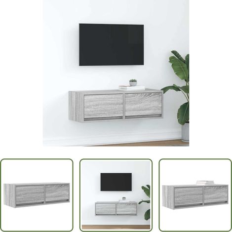 Armoire tv - Meuble TV sonoma gris 80x31x25,5 cm bois d'ingénierie (1/5)