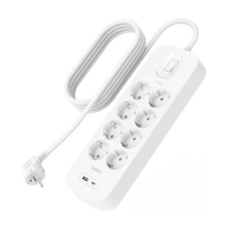 Belkin Steckdosenleiste 8-fach + USB-A+C,900J,18W,2m SRB003vf2MV2