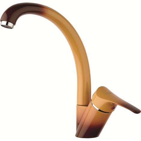Miscelatore lavello cucina canna alta girevole di 360° in colore Terra di Francia Mamoli Rubinetteria 70760000000T  Terra di francia