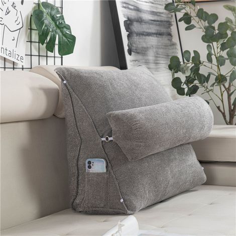 Coussin triangulaire multifonction pour tête de lit, coussin de soutien cervical en tissu non tissé pour la détente au bureau et dans la chambre (1/5)