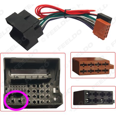 Compatible avec les câbles d'alimentation Audi/SEAT/Volkswagen ISO vers Quadlock, prise lecteur CD