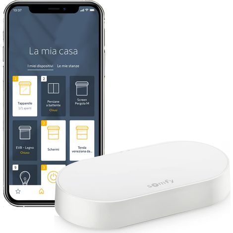 Somfy 1870755 - Connectivity Kit, Per controllare le luci e i motori Somfy dallo smartphone, Compatibile con i motori io e RTS, Controllo vocale tramite Google Assistant, Amazon Alexa, HomeKit (1/4)