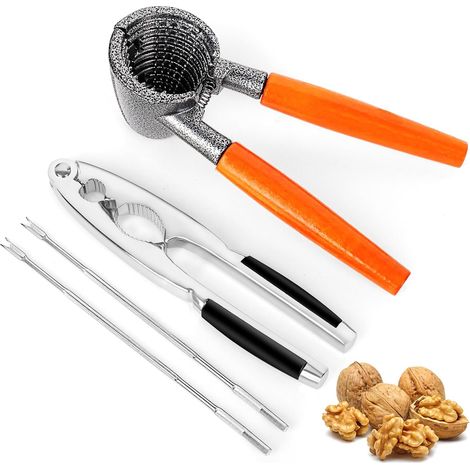 Nussknacker - 4er-Pack, Multifunktionaler Nussknacker, Krabbenknacker, Hummerknacker, Werkzeug aus Zinklegierung für alle Arten von Nüssen und Meeresfrüchten (1/5)