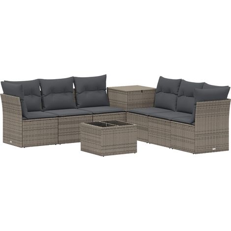 Ensemble de Canapés 8 pc Gris et Gris foncé 55 x 55 x 37 cm vidaXL (1/5)