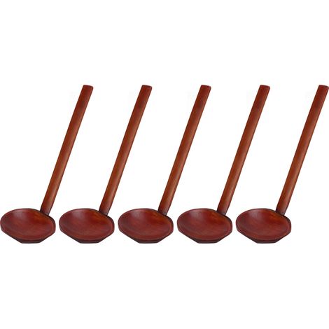 5Pcs Wooden Spoons Sturdy Handle Hand Polished Smoother Light Weight Japanese Tortoise Shell Spoon for Restaurant GiftsNonporous (1/5)
