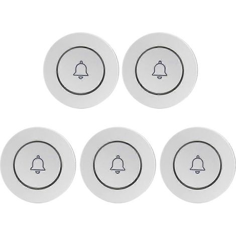 Lot de 5 sonnettes de porte télécommandées 433 MHz avec bouton SOS et alarme d'urgence sans fil pour personnes âgées (1/5)