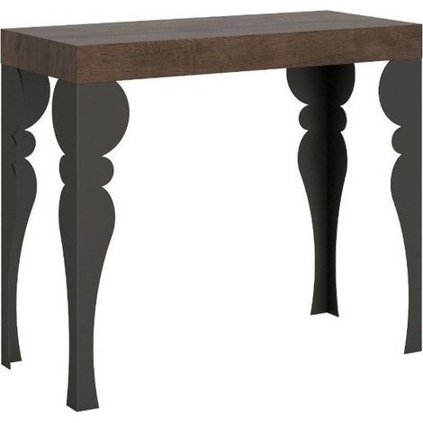 Consolle allungabile 90x40/196 cm Paxon Small noce gambe antracite (1/5)