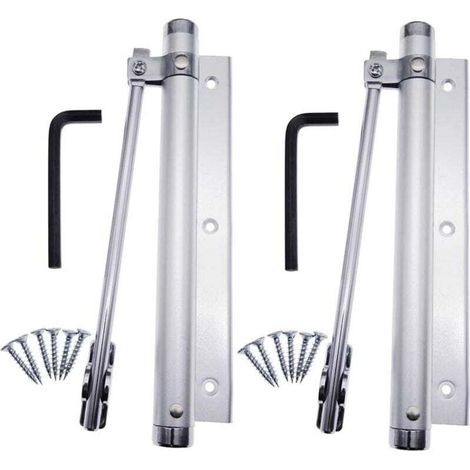 Ferme-porte à ressort Ulisem, en alliage d'aluminium, réglable et automatique, pour usage domestique, montage en surface, 45 kg (lot de 2) (1/4)