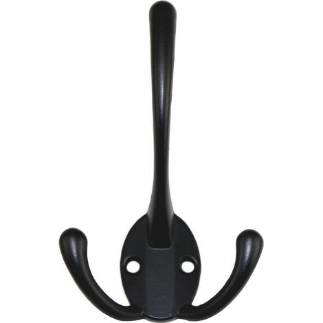 set of 5 vintage cast zinc wall hooks – securely installed – perfect for hanging coats, bags and towels. (1/5)