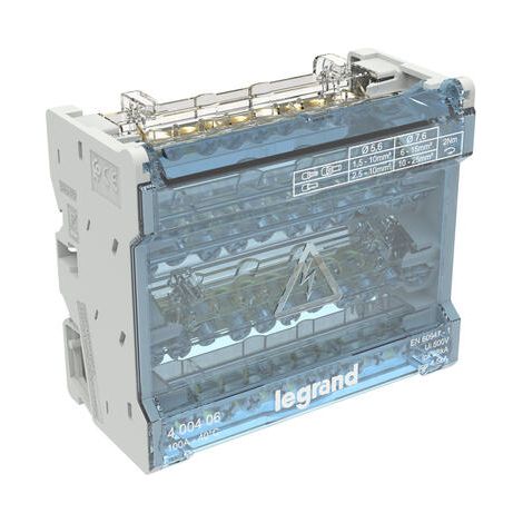 Répartiteur modulaire à barreaux étagés tétrapolaire 100A 10 départs - 6 modules - LEGRAND