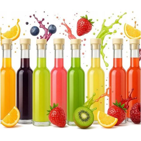 Bouteille En Verre - 250 Ml - Bouchon Liège - Pour Liqueurs Vins Jus De Fruits - Lot De 20 (1/5)