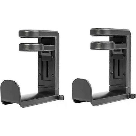 Deux pinces/crochets de bureau rotatifs à 360 degrés, sans perçage, pour supports de casque et objets divers. (1/5)