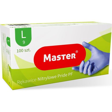 Master Einweg-Nitrilhandschuhe, blau, Größe L, 100 Stück (1/5)