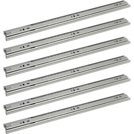 Glissières de tiroirs Coulisses pour charges lourdes softclose Coulisses à sortie totale 45mm 250mm 6X