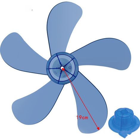 Ersatz-Pales aus blauem Kunststoff, 38 cm, 5 Pales mit Cache-Crou für Ventilateur Pied Table Pieces (1/4)