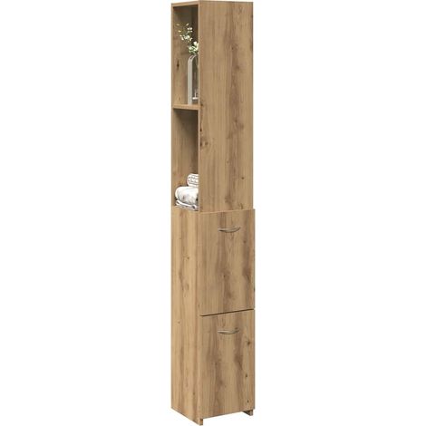 Armario de baño madera de ingeniería roble artisan 25x25x170 cm vidaXL