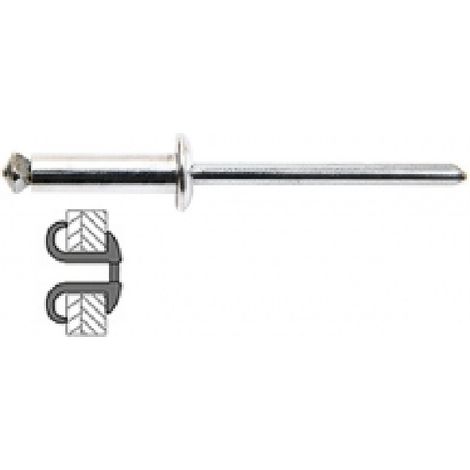 25 Rivetti Graf alluminio/acciaio a testa piatta Ø 4,8 x 18 mm TECHMAN